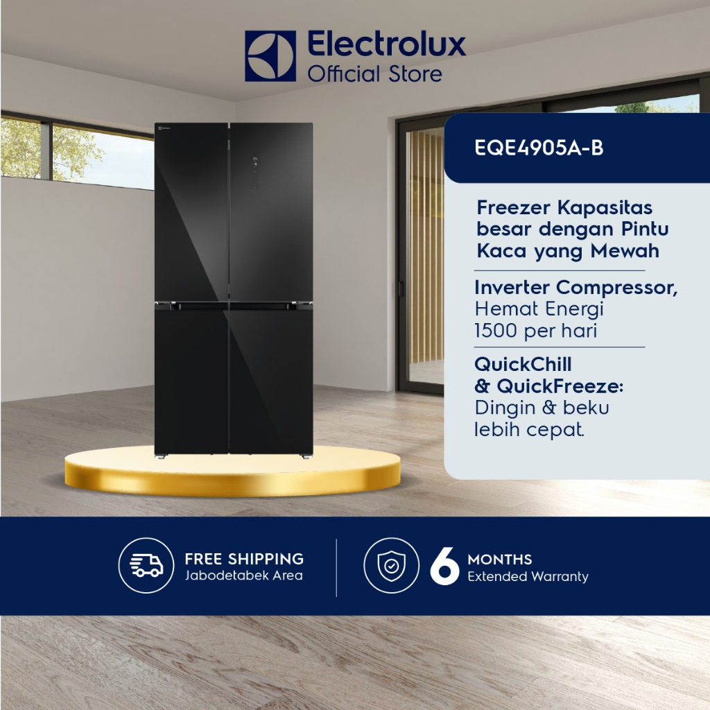 Foto Electrolux Electrolux Kulkas 4 Pintu 541L/496L Freezer (DENGAN KACA YANG)