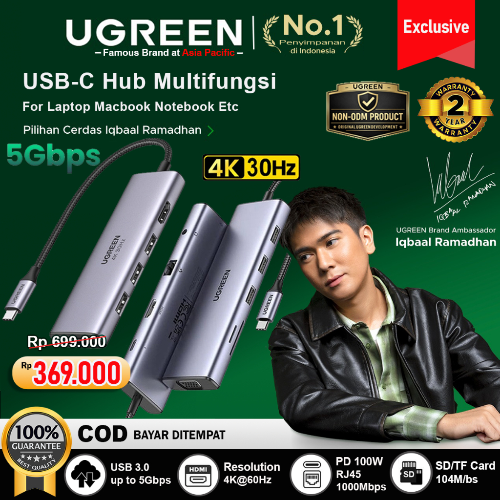 Foto Ugreen UGREEN USB HUB Type C To USB 3.0 HDMI VGA