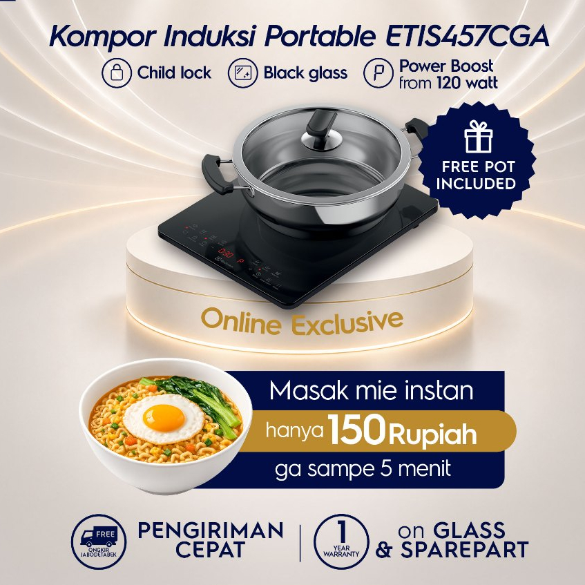Foto Electrolux Electrolux Kompor Induksi Portable Baru 1 Tungku Low Watt