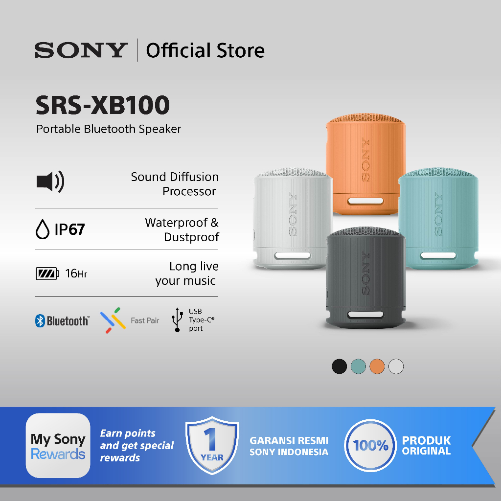 Foto Sony Speaker Sony SRS-XB100 Portable Wireless Speaker Bluetooth