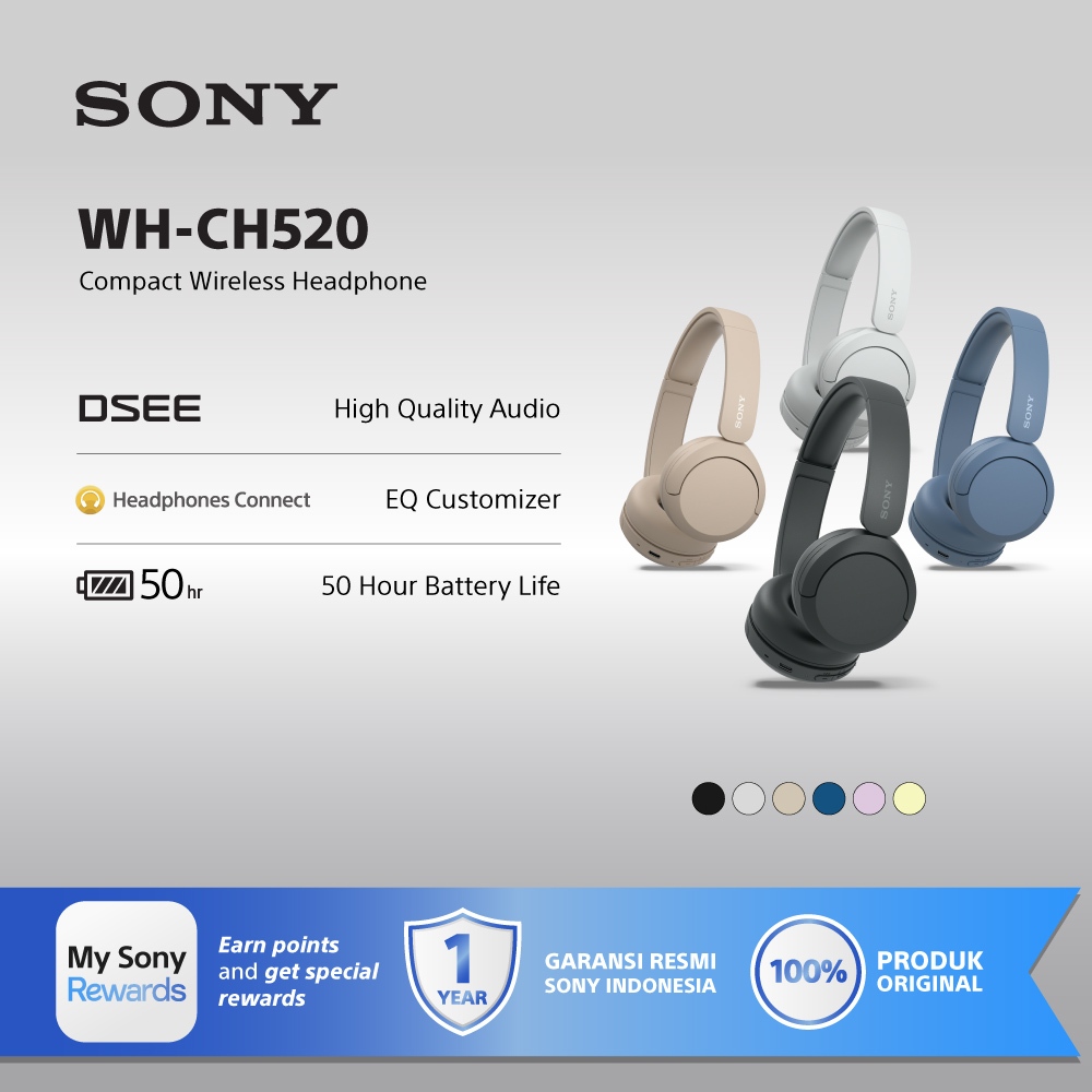 Foto Sony SONY WH-CH520 On Ear Wireless Headphone