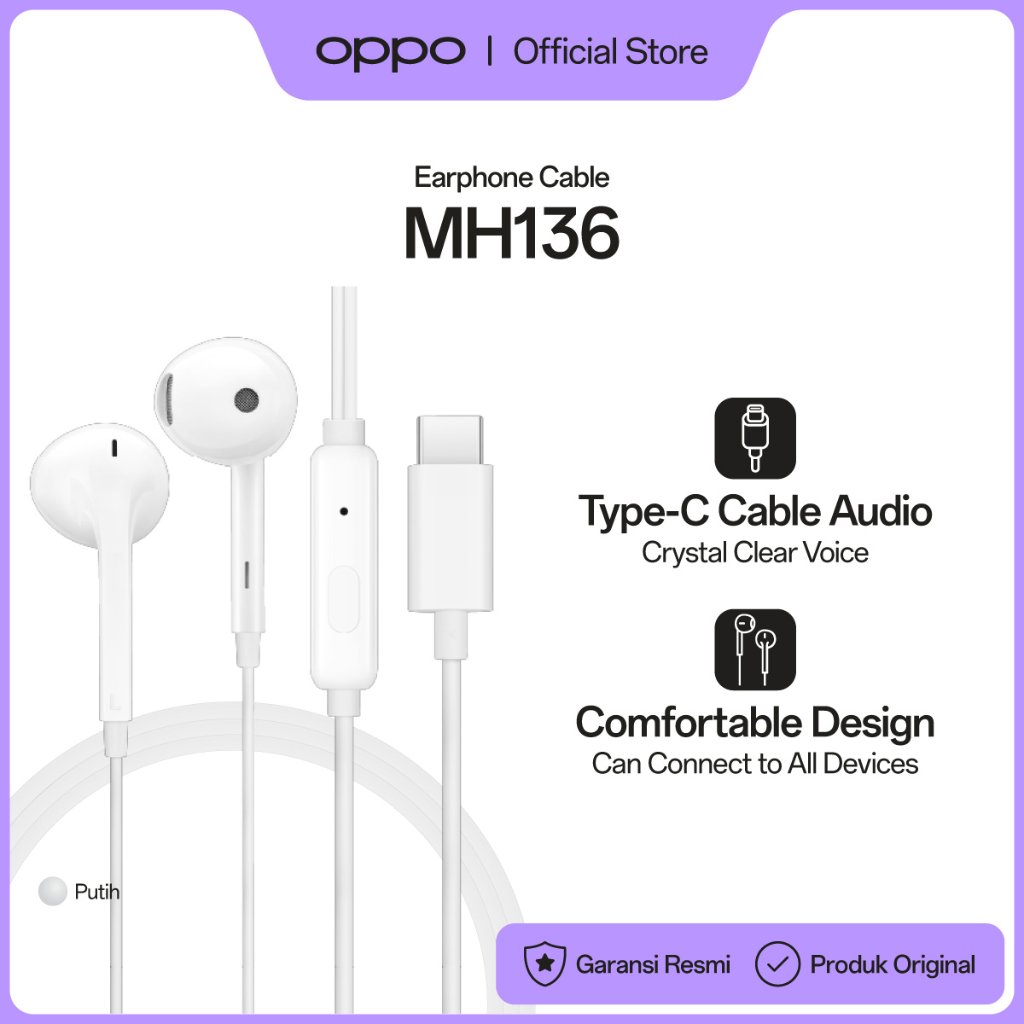 Foto OPPO OPPO MH136 Type-C Wired Earphones