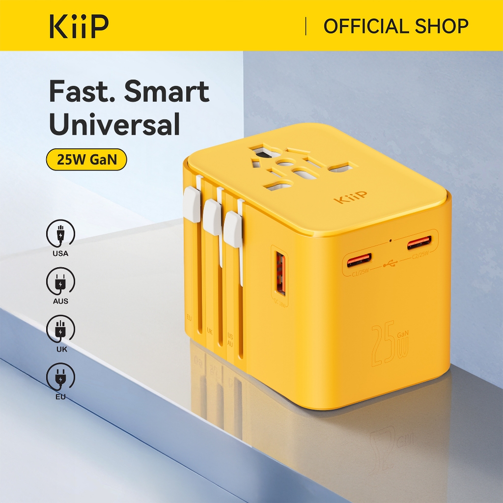 Foto KiiP KiiP C27T Travel Adaptor GaN Adapter Charger Universal PD