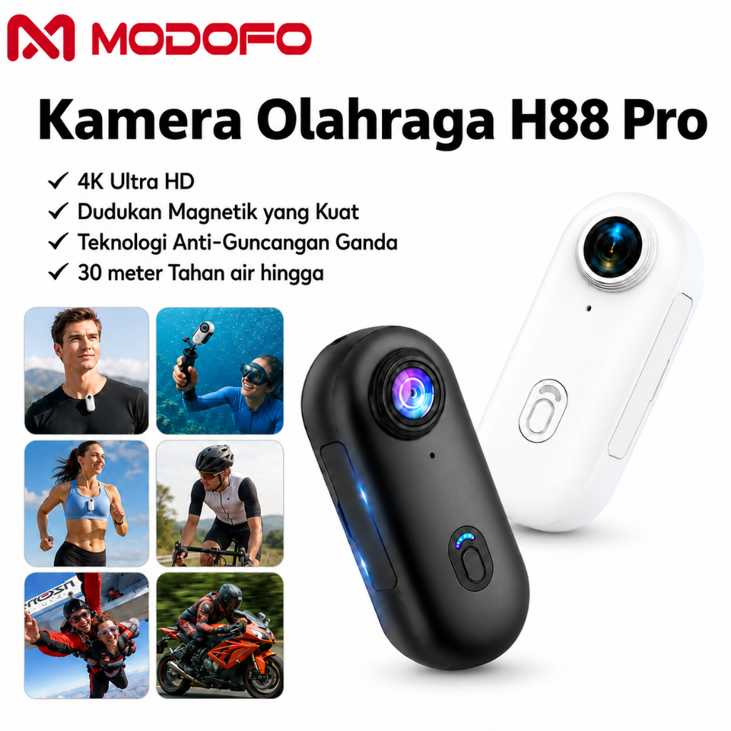 Foto MODOFO MODOFO Action Camera Jempol 4K Wifi Magnetik Waterproof 30M