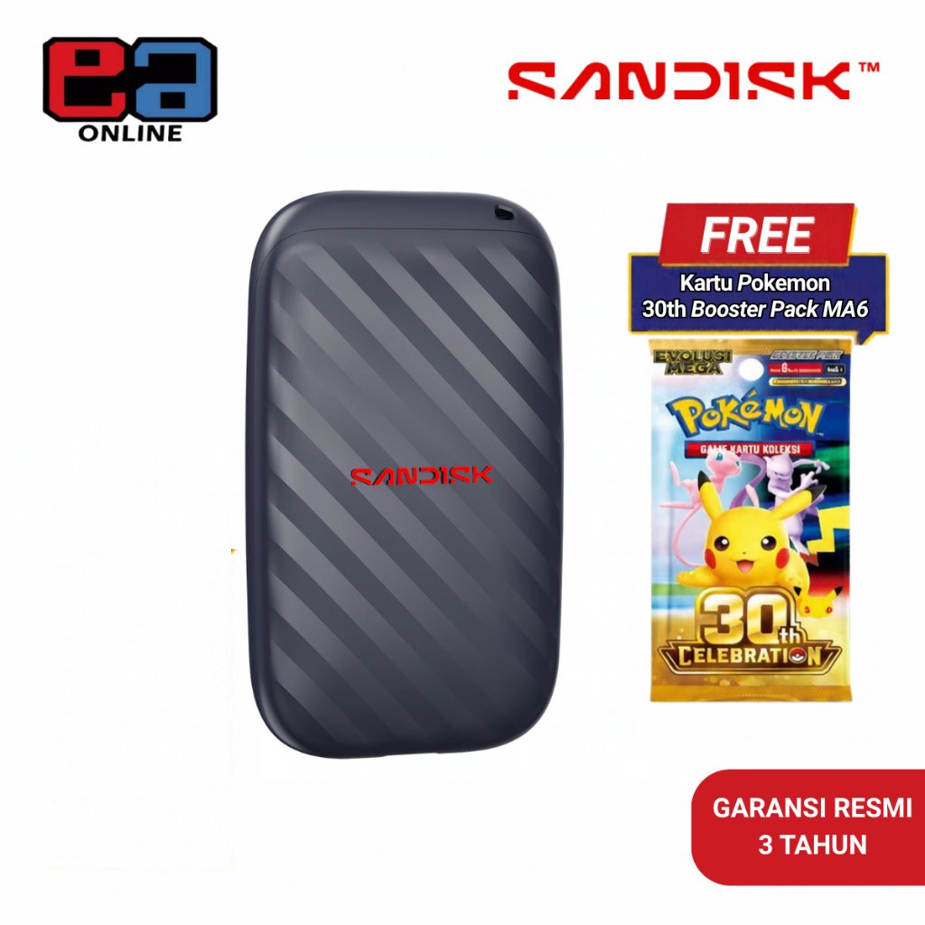 Foto Sandisk SANDISK Portable Drive SSD E10 500GB (FREE KARTU POKEMON)