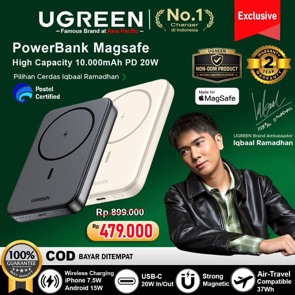Foto Ugreen UGREEN Magnetic Power Bank Magsafe Wireless PD Fast