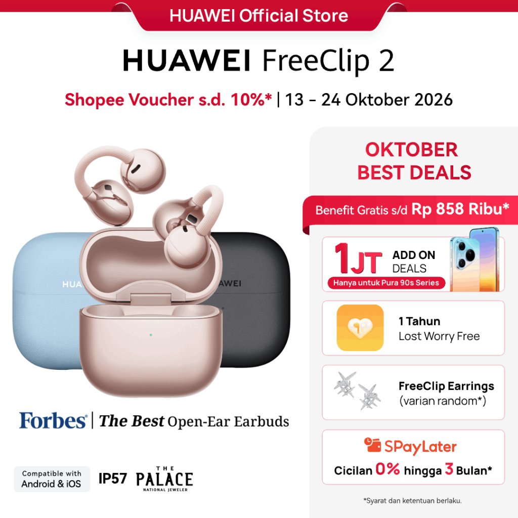 Foto Huawei HUAWEI FreeClip 2 TWS Earphone l Unique C-bridge Design l
