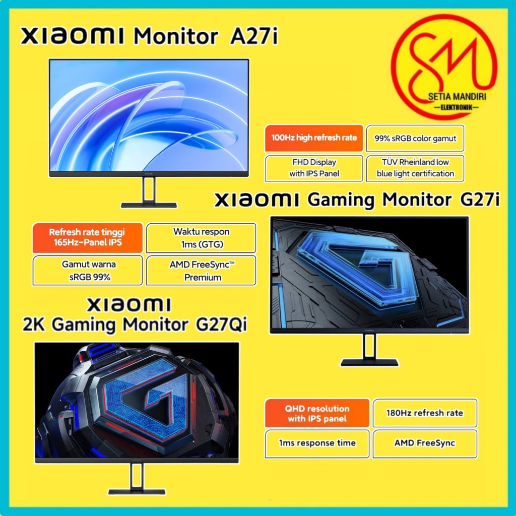 Foto Xiaomi XIAOMI Mi Monitor 27" A27i G27i G27Qi IPS 100Hz FHD HDMI