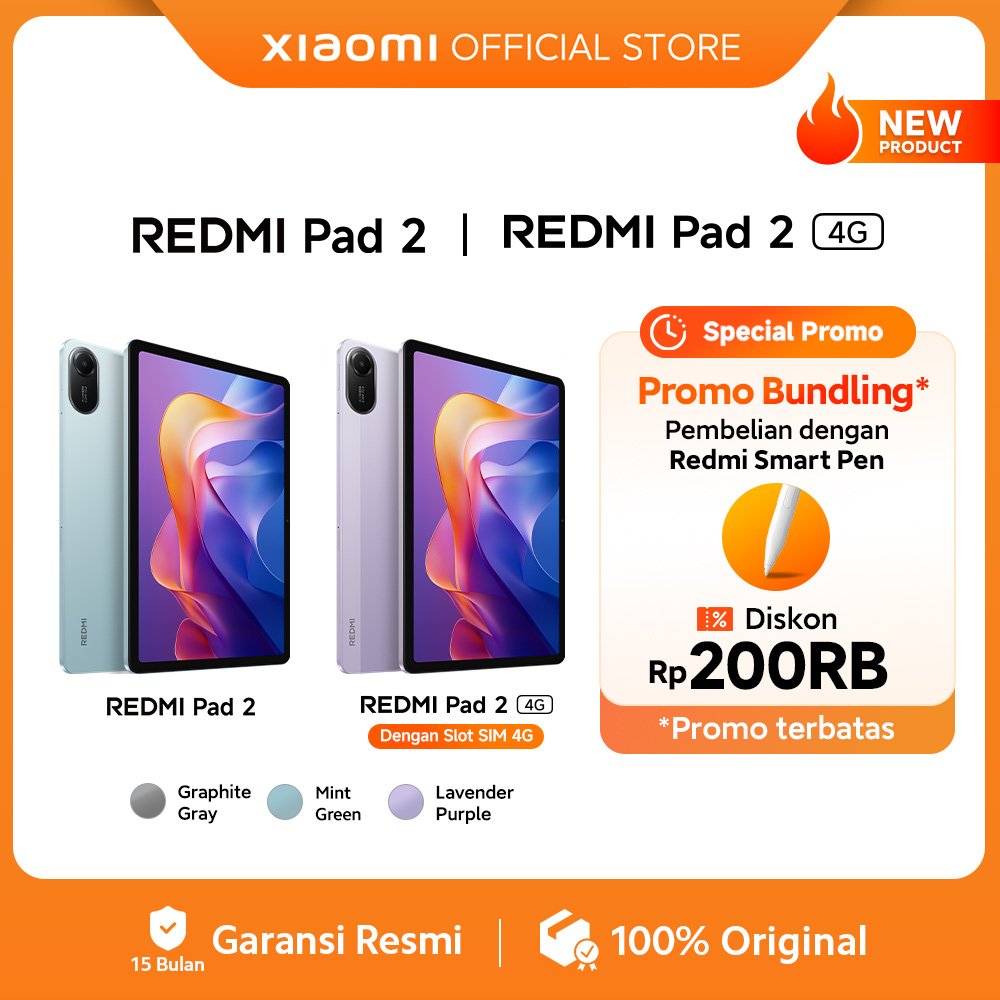 Foto Xiaomi Redmi Pad 2 / Redmi Pad 2 4G (4GB/256GB) SIM Card / Redmi