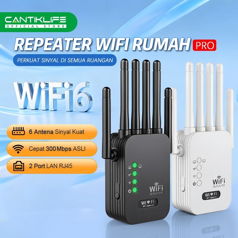 Foto Cantiklife Repeater WiFi 1200Mbps Dual Band 2.4GHz 6 Antena Sinyal