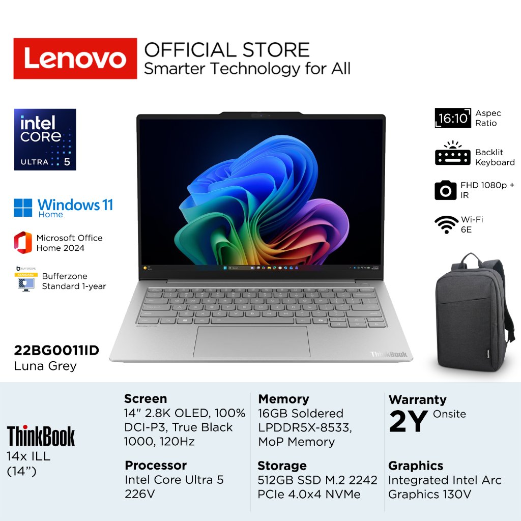 Foto Lenovo Lenovo ThinkBook 14x ILL Intel Core Ultra 5 226V (2.8K OLED DCI)