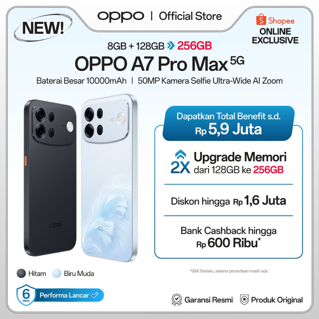 Foto OPPO OPPO A7 PRO MAX 5G [Baterai Besar 10000mAh