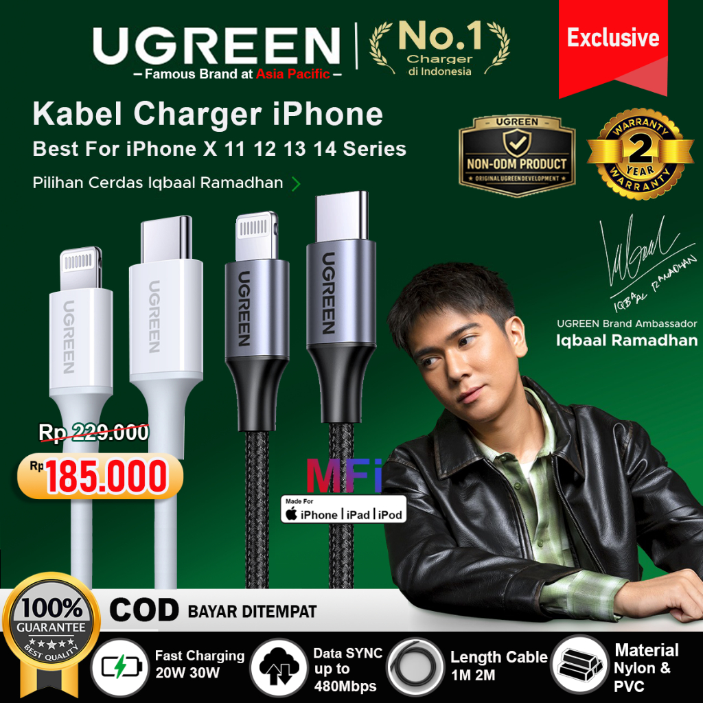 Foto Ugreen UGREEN Kabel Data MFi iPhone X 11 12 13 14 PD Type C to