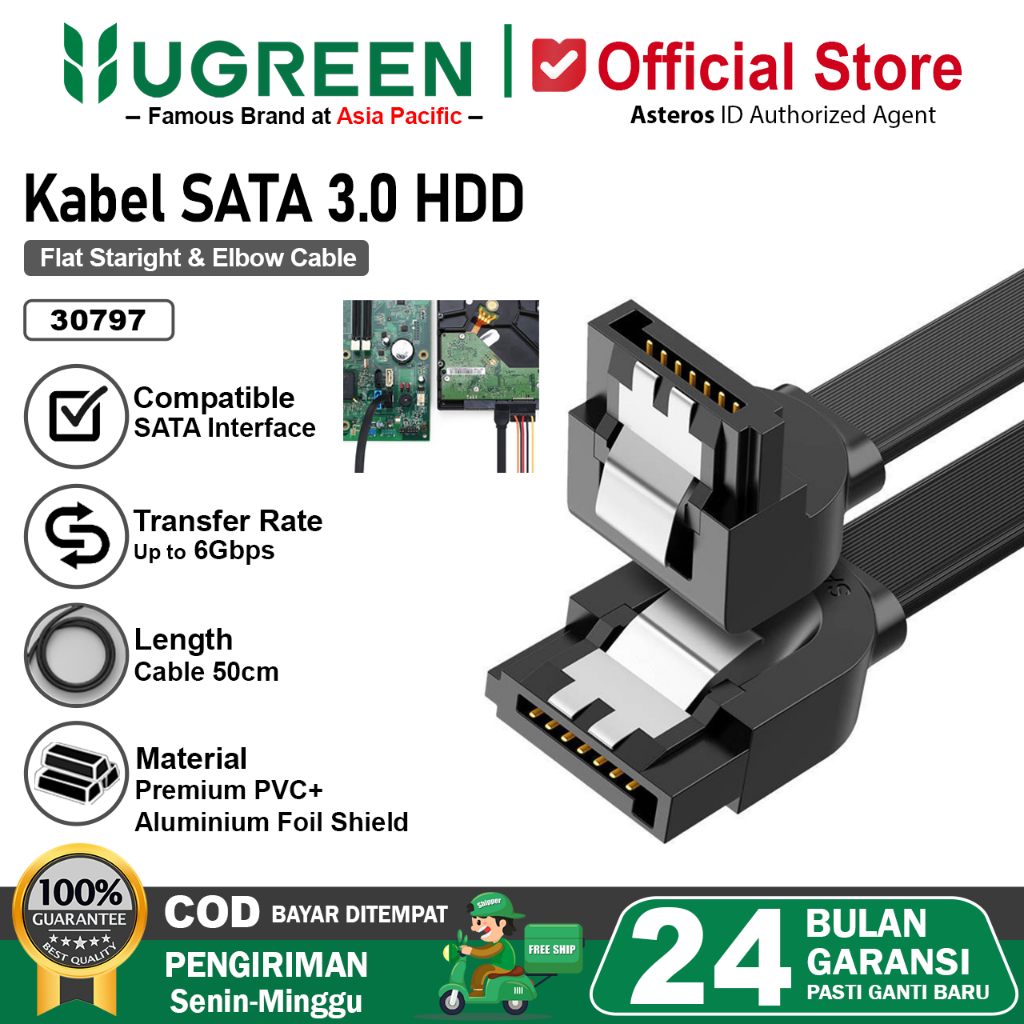 Foto Ugreen UGREEN Kabel Data Sata 3.0 Harddisk HDD SSD 6 Gbps 30797