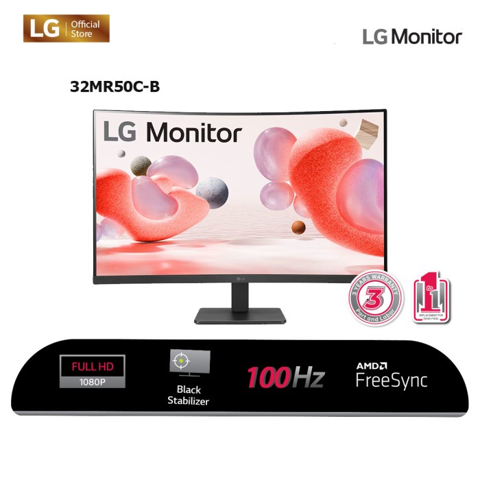 Foto LG LG Monitor 32MR50C-B 32'' Curve Monitor FHD with AMD