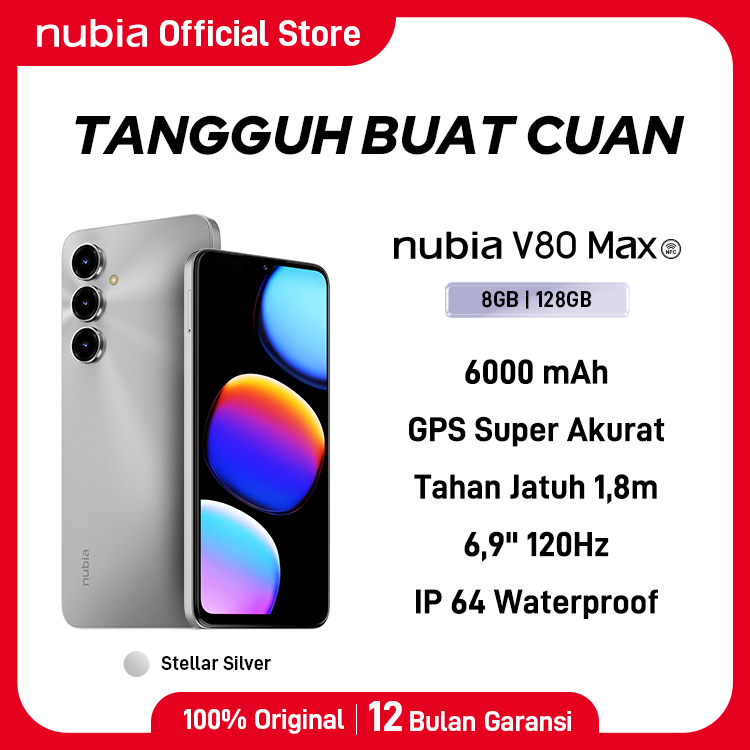 Foto Nubia Handphone nubia V80 Max ROM 128 GB RAM 8 GB + 8 GB