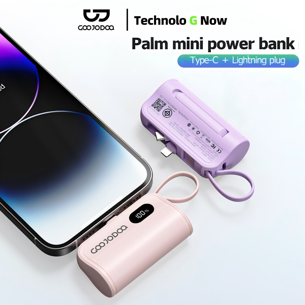 Foto Goojodoq GOOJODOQ 5000mah Mini Powerbank Dengan colokan ganda
