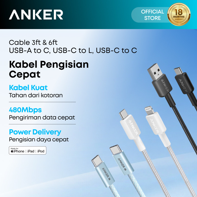 Foto Anker Anker Kabel Data MFi iPhone X 11 12 13 14 15 16 PD USB A