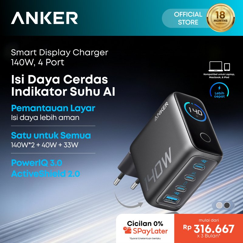 Foto Anker Anker Laptop Charger 140W MAX 4-Port GaN USB C Charger Fast