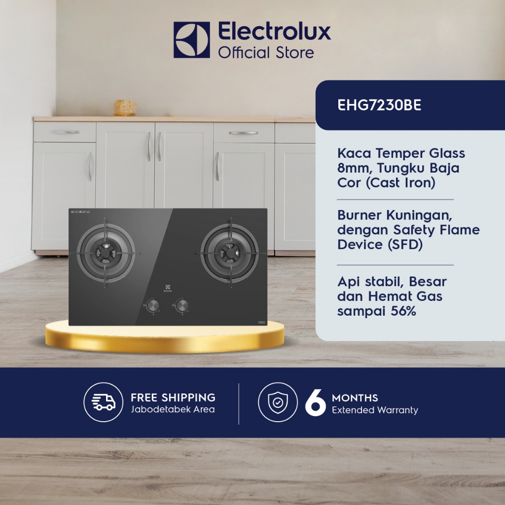 Foto Electrolux Electrolux Kompor Tanam 78 CM Kaca Temper Glass 8mm