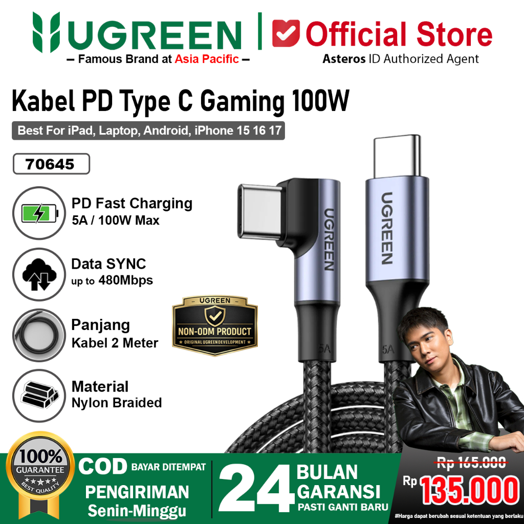 Foto Ugreen UGREEN Kabel Data Gaming PD Type C to Type C Fast Charging