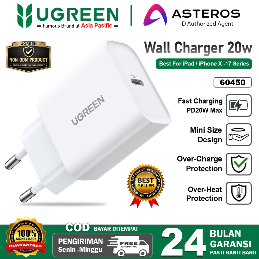 Foto Ugreen UGREEN Kepala Charger For iPhone X 11 12 13 14 15 16 17