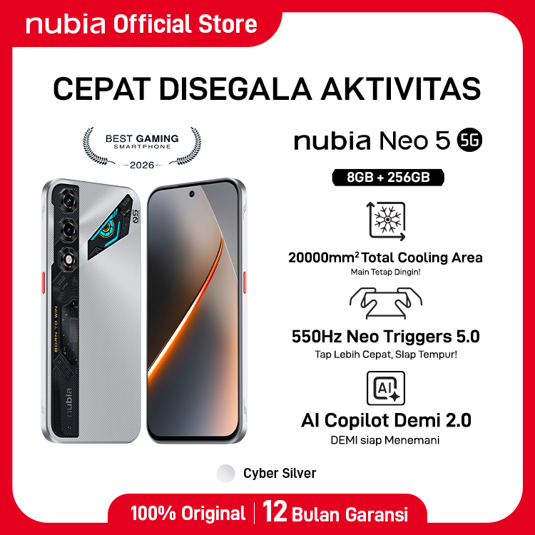 Foto Nubia nubia Neo 5 5G RAM 20 GB (8 + 12 GB) ROM 256 GB Baterai