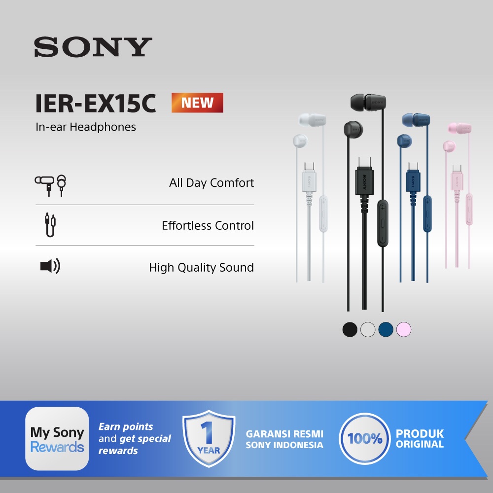 Foto Sony Sony IER-EX15C Earphone USB Type-C Original