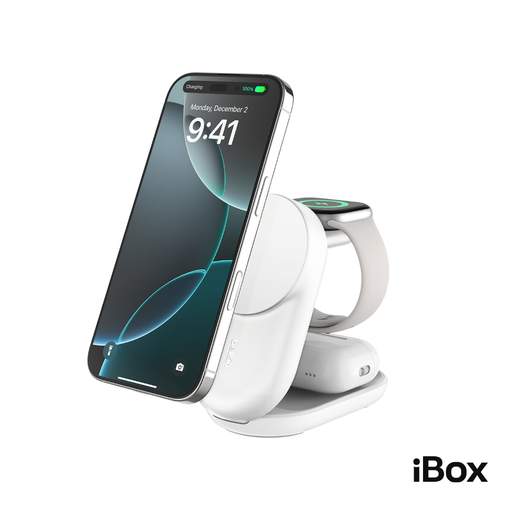 Foto Belkin Belkin 25W QI2 3IN1 Foldable Charger (Round) (WHITE)