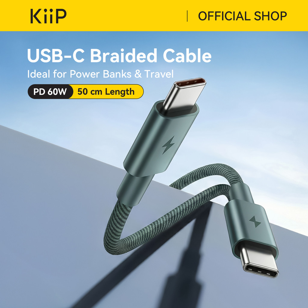 Foto KiiP KiiP B60 Kabel Data 60W USB C Braided 50cm Fast Charging
