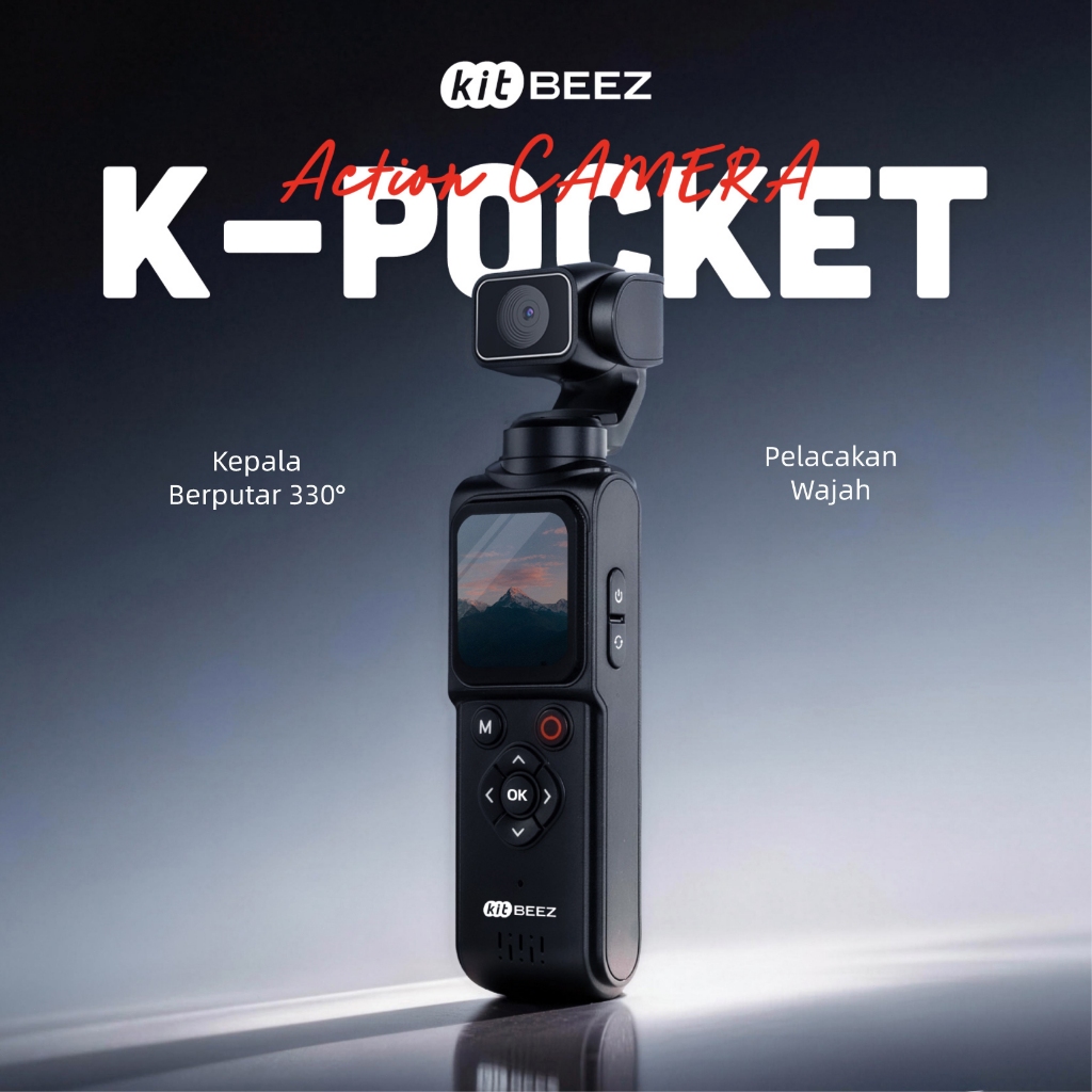 Foto KiTBEEZ KiTBEEZ K-POCKET Pocket Action Camera 75MP 18X 4K/30fps
