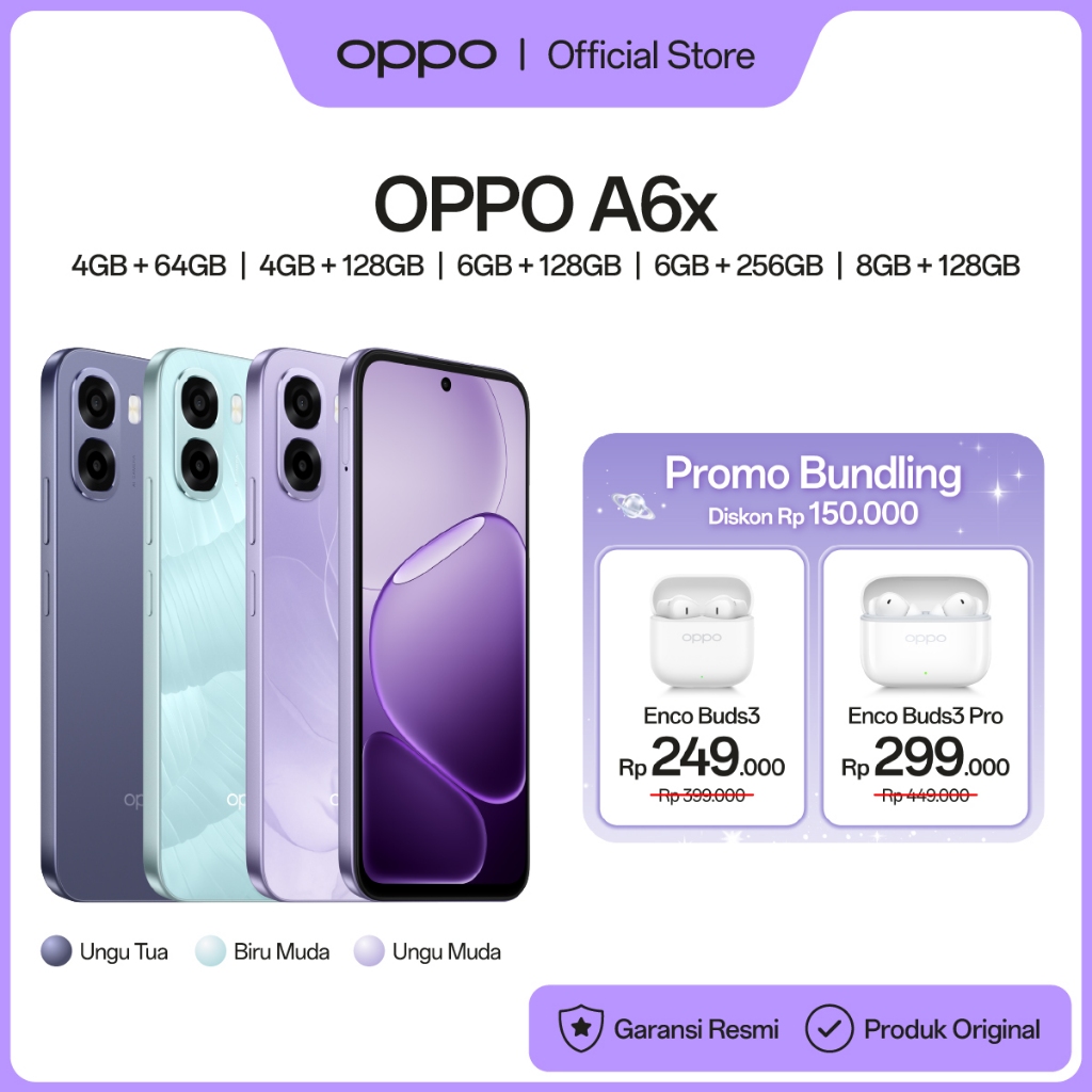 Foto OPPO OPPO A6x 4GB/6GB+64GB/128GB/256GB & 8GB+128GB [IP64 Water