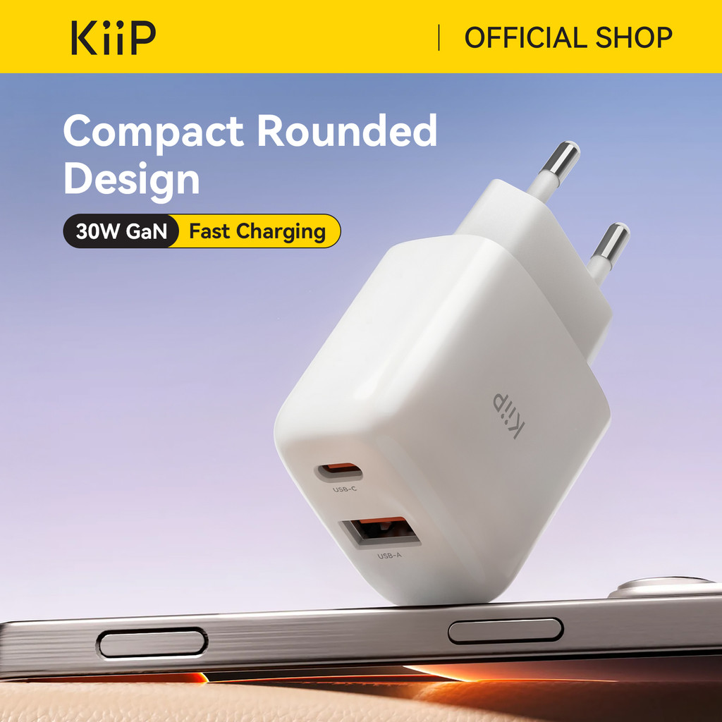Foto KiiP KiiP G30W Wall Charger Adaptor GaN 30W Fast Charging Kepala