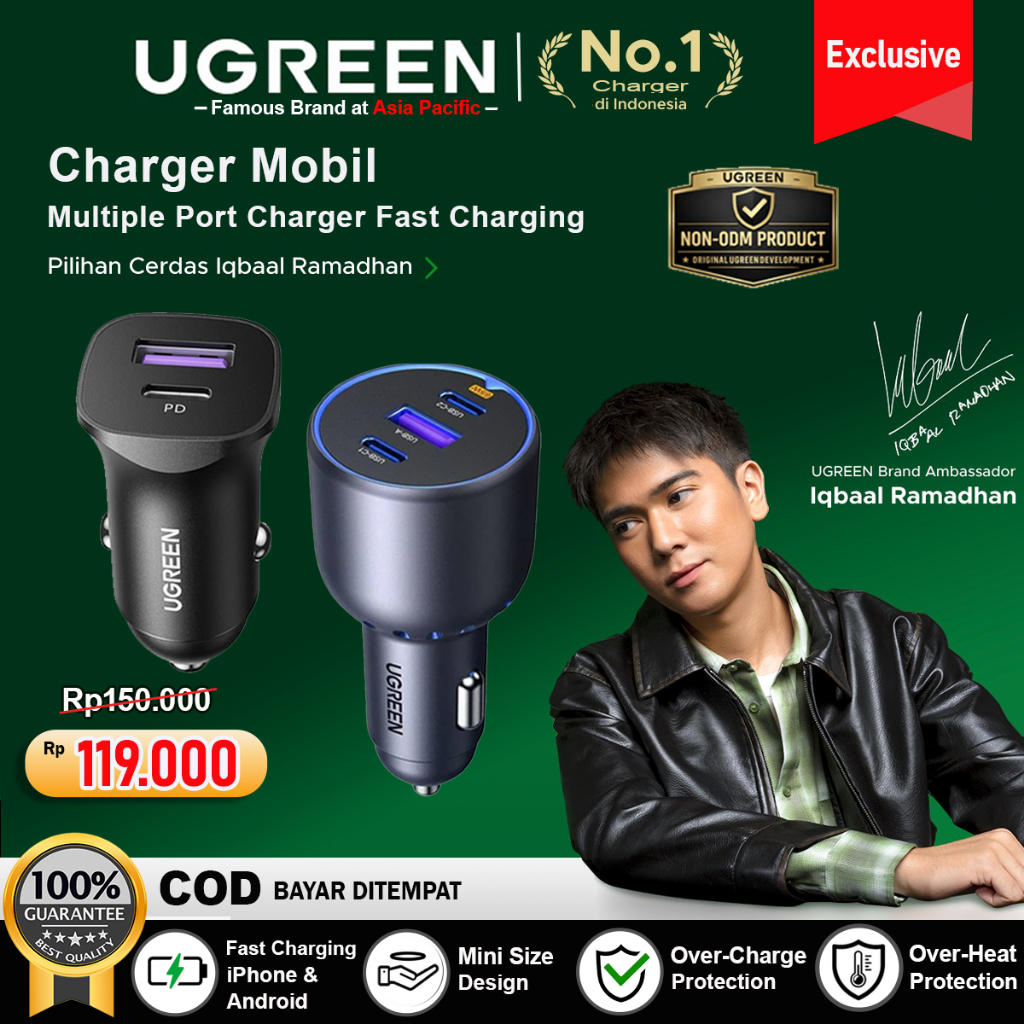 Foto Ugreen UGREEN Car Charger Mobil PD Type C Fast Charging 30w